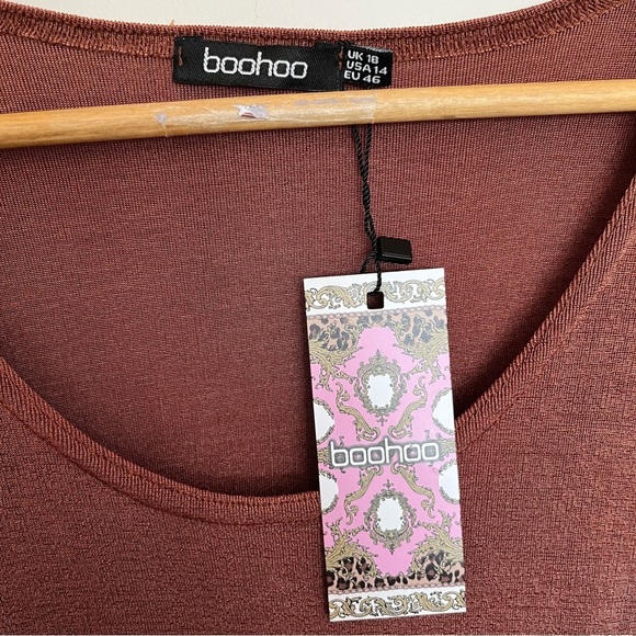 BOOHOO Textured Slinky Long Sleeve Bodysuit BNWT - Picture 4 of 5